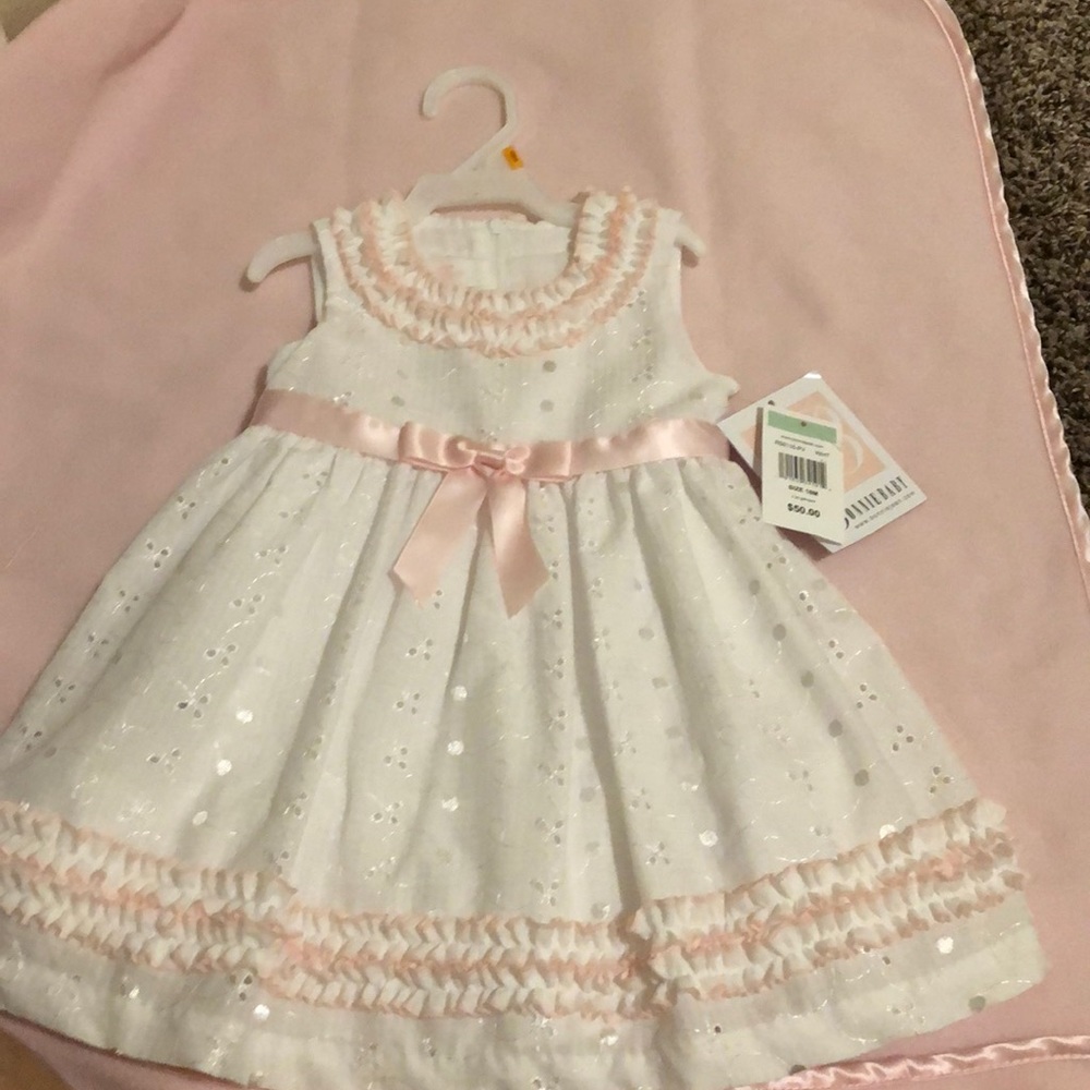 Pink and white dress